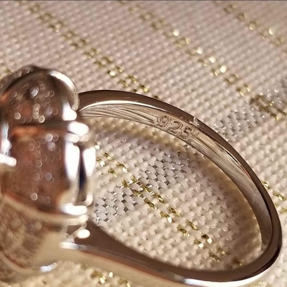 New 925 Silver Oval Cut Blue Sapphire Diamond Ring for Women - Picture 5 of 8